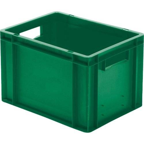 Transport-Stapelkasten B400xT300xH270 mm grün, geschlossen mit Griffloch