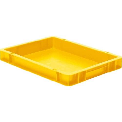 Transport-Stapelkasten B400xT300xH50 mm gelb, geschlossen ohne Griffloch