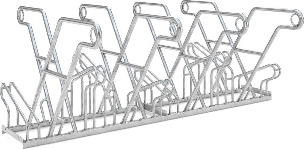 Fahrrad-Anlehnparker zweiseitig, verzinkt L 2160 mm, 8 Plätze Modell 2600 XBF