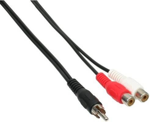 InLine Cinch-Y-Kabel, 1x Cinch Stecker zu 2x Cinch Buchse 2M