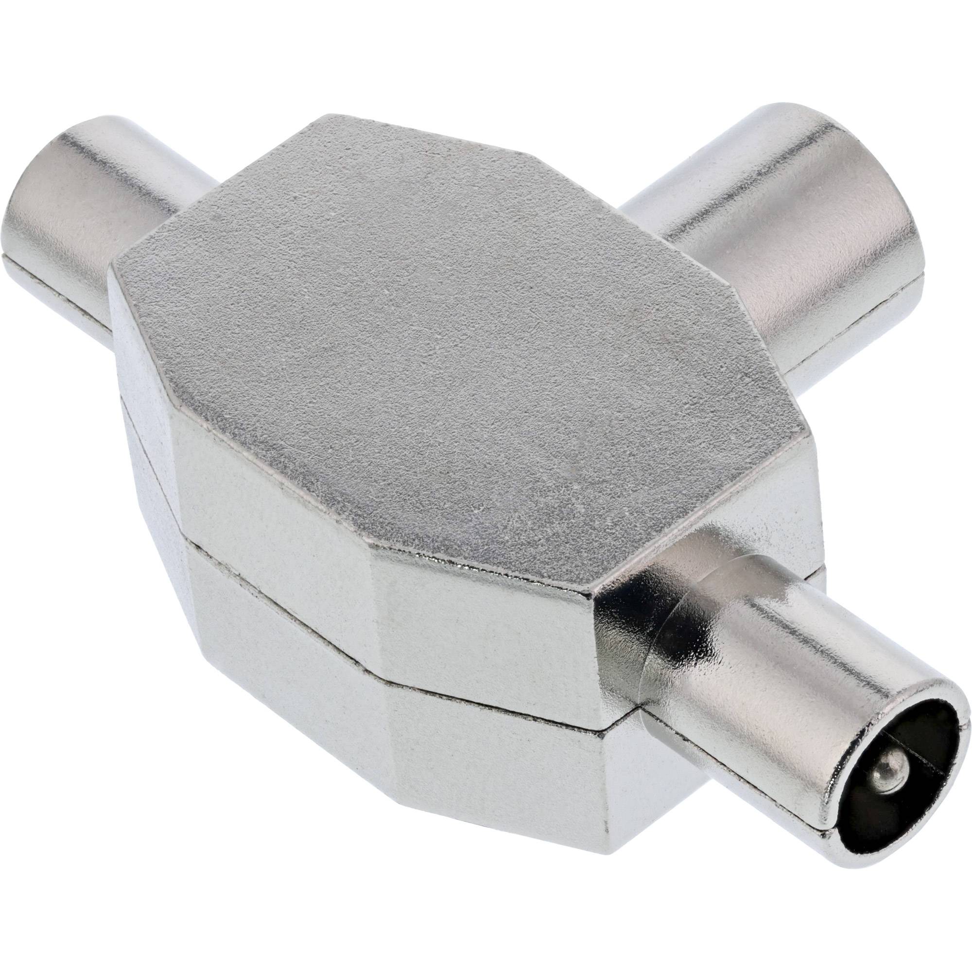 INLINE - Antenne T-Verteiler für TV - 1x Koax Buchse an 2x Koax Stecker