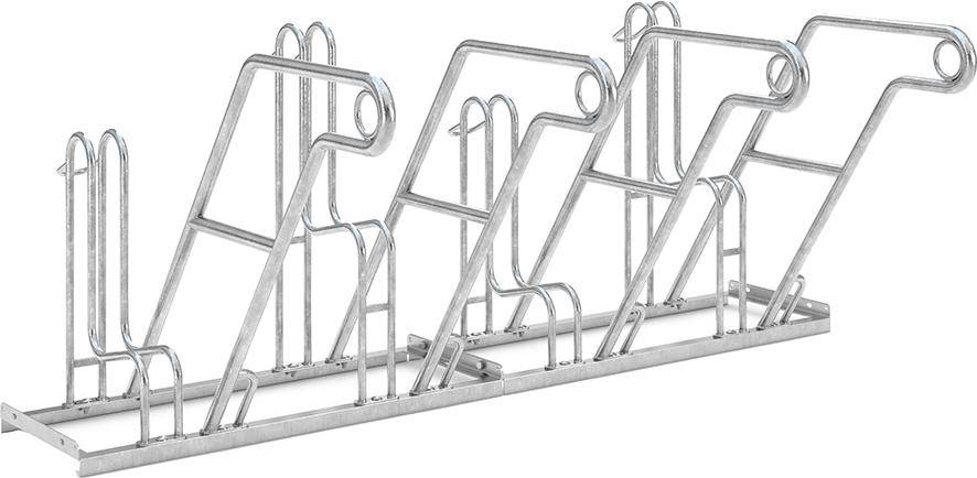 Fahrrad-Anlehnparker einseitig, verzinkt L 2000 mm, 4 Plätze Modell 4600 XBF