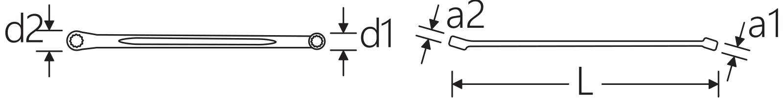 Doppelringschlüssel SW 9 x 11mm L.247mm