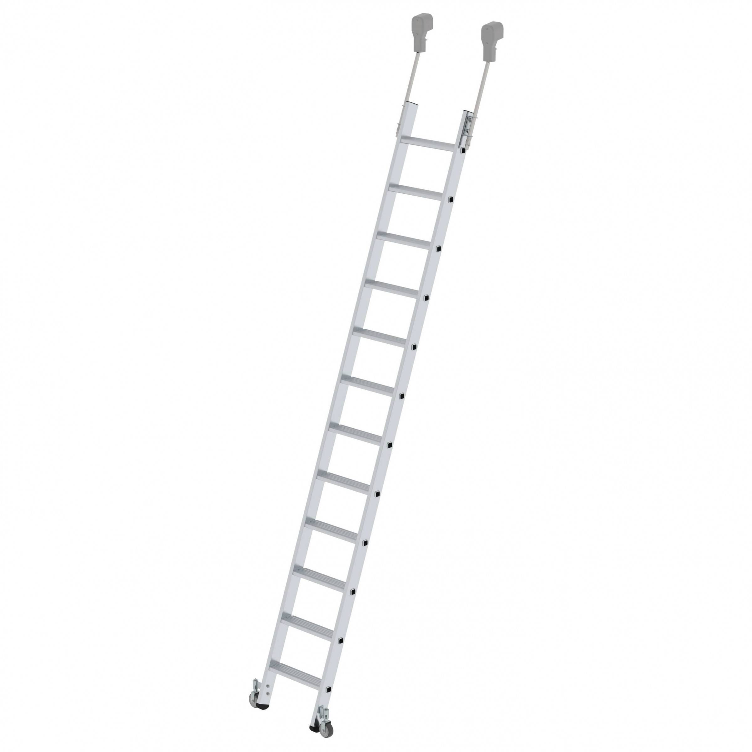 MUNK Aluminium-Regalleiter fahrbar 12 Stufen