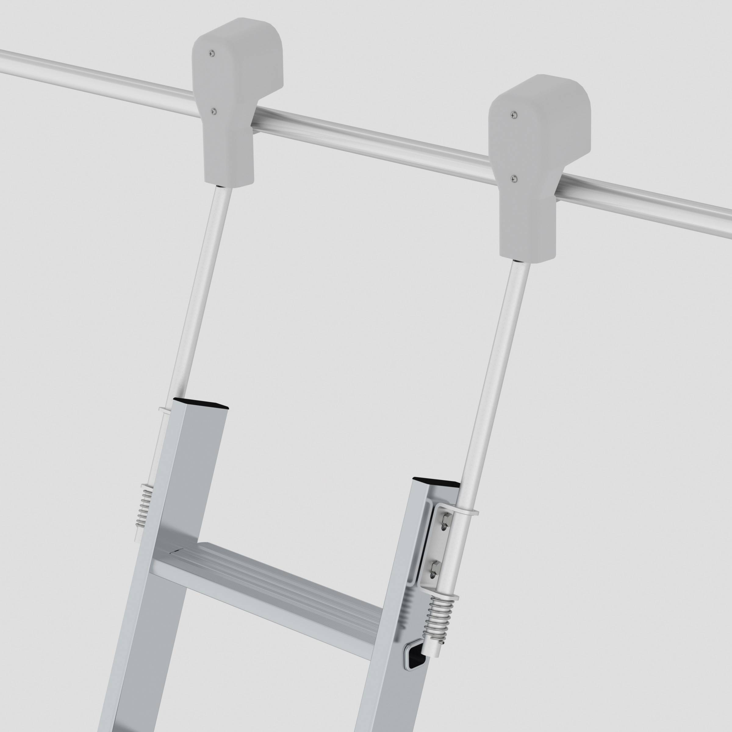 MUNK Aluminium-Regalleiter fahrbar 14 Stufen