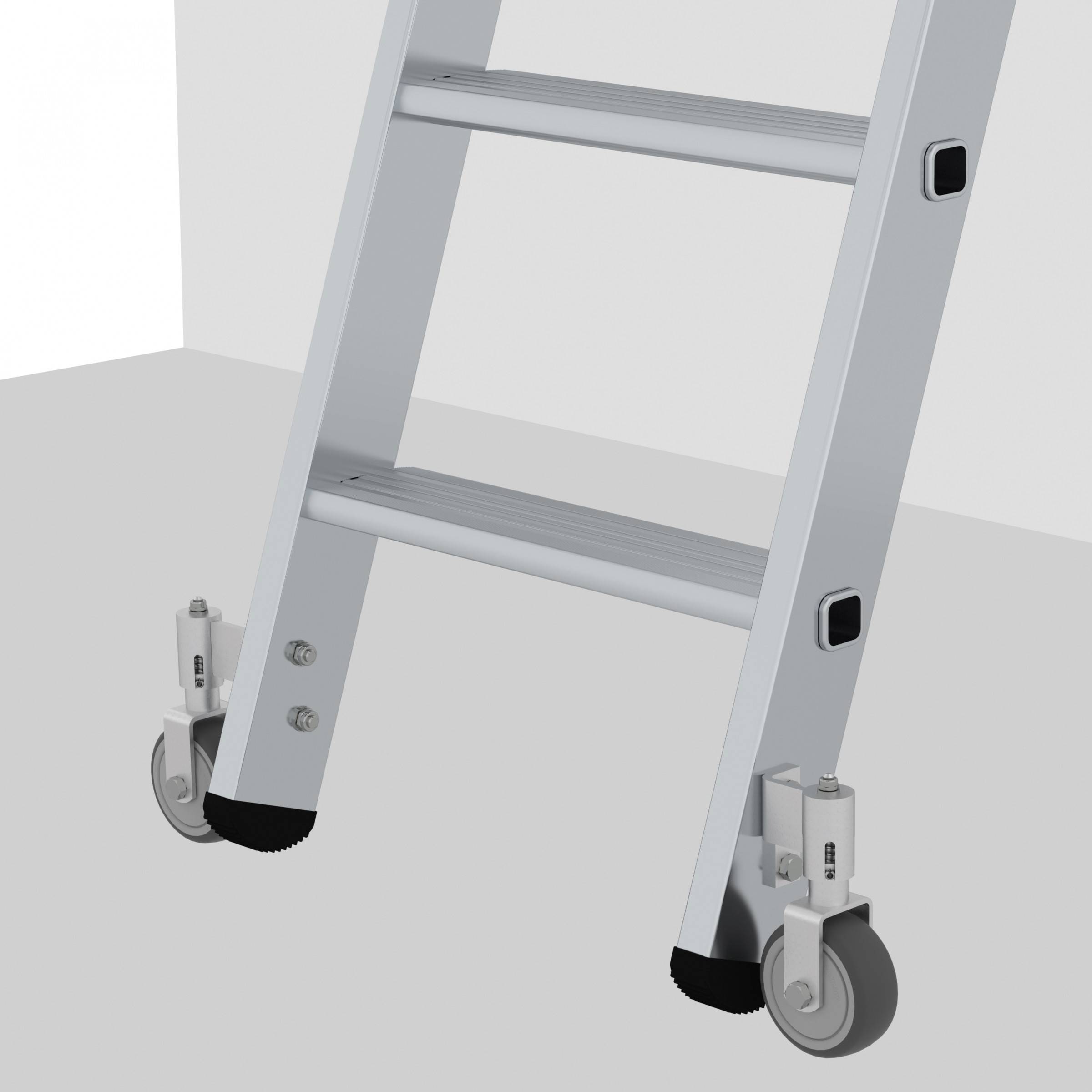 MUNK Aluminium-Regalleiter fahrbar 14 Stufen