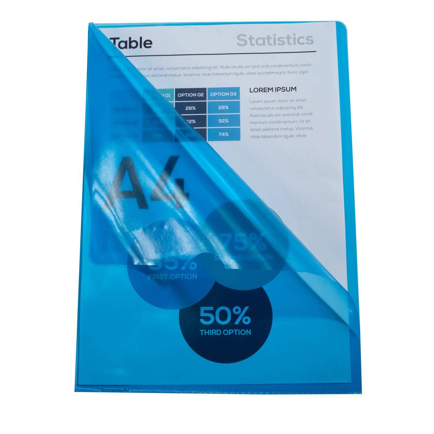 Exacompta Pack 100 Aktensichthüllen glattem festem PVC 130µ A4 sortiert 661200E