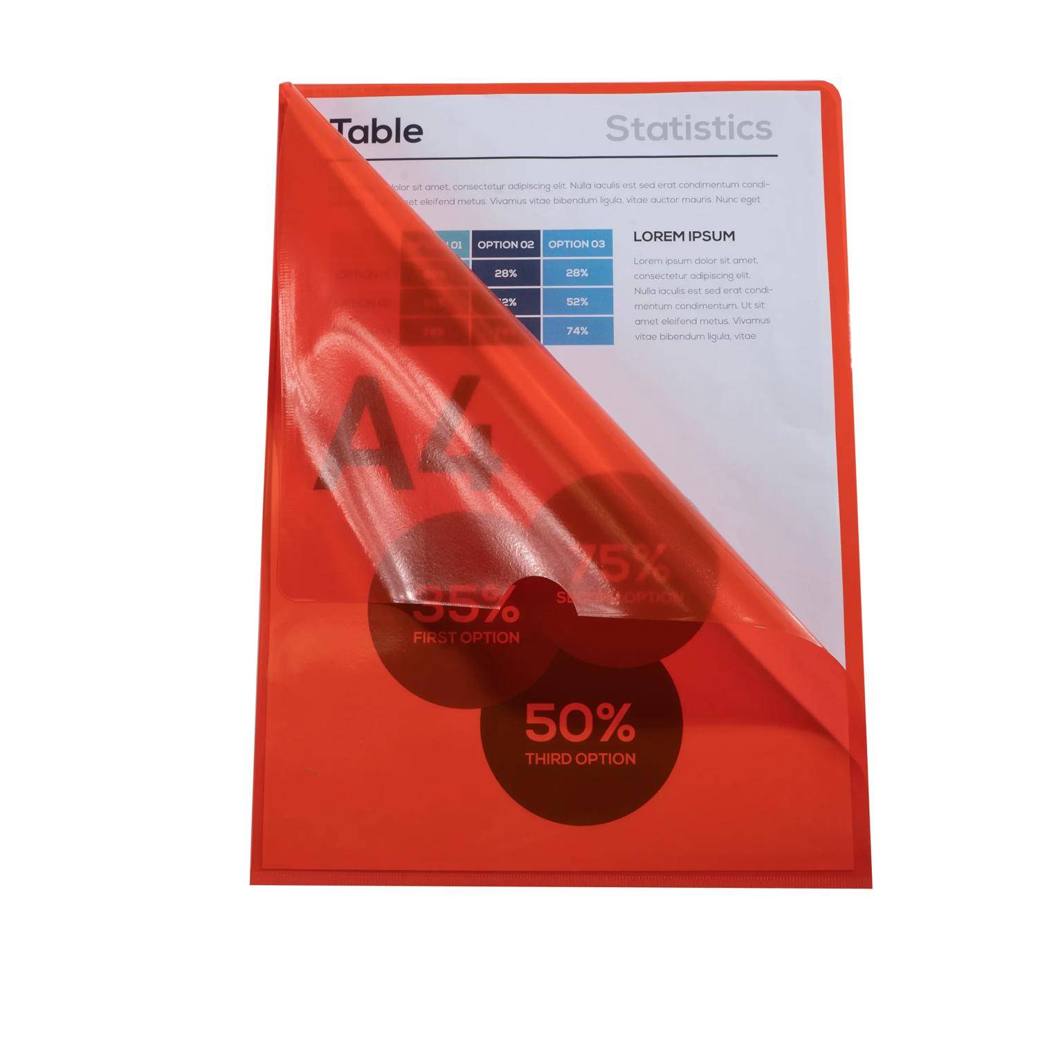 Exacompta 10x Pack 10 Aktensichthüllen glattem festem PVC 130µ A4 Rot 660575E