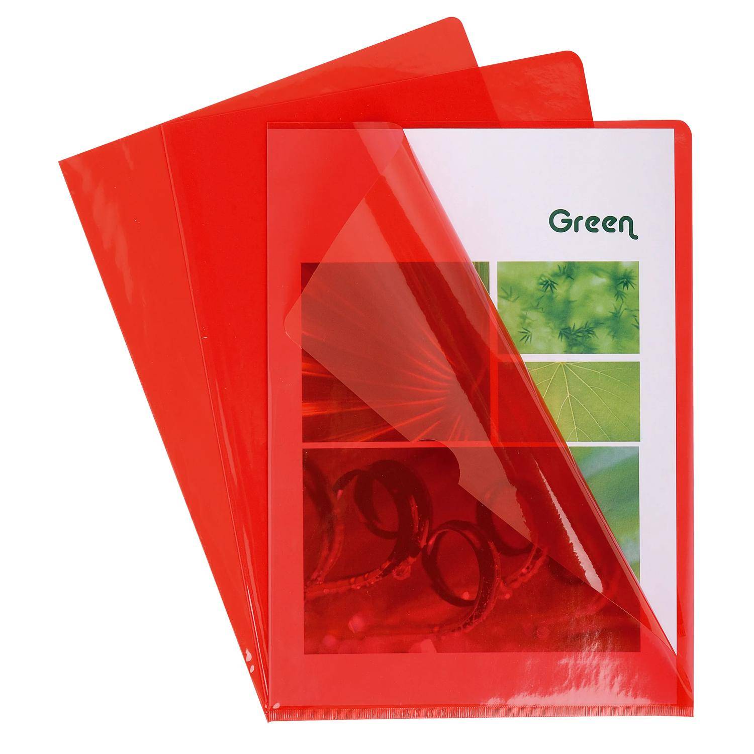 Exacompta 10x Pack 10 Aktensichthüllen glattem festem PVC 130µ A4 Rot 660575E