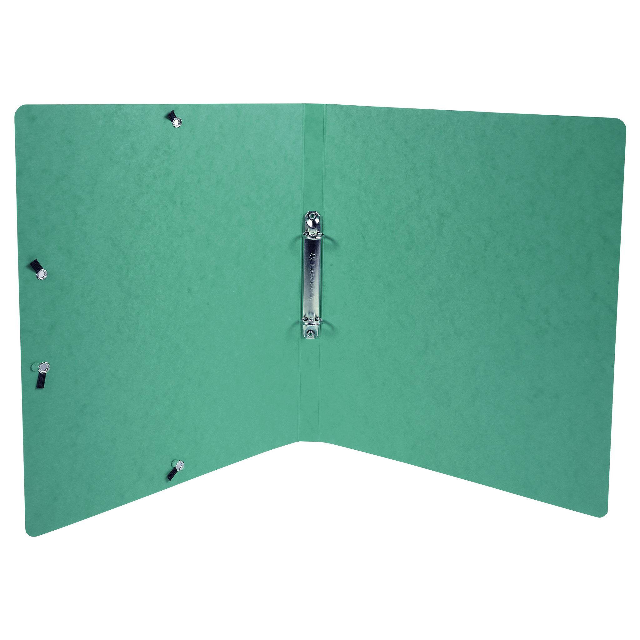 Exacompta 20x Ringhefter Gummizug Karton 2Ring Rücken 20mm A4 Dunkelgrün 54898E