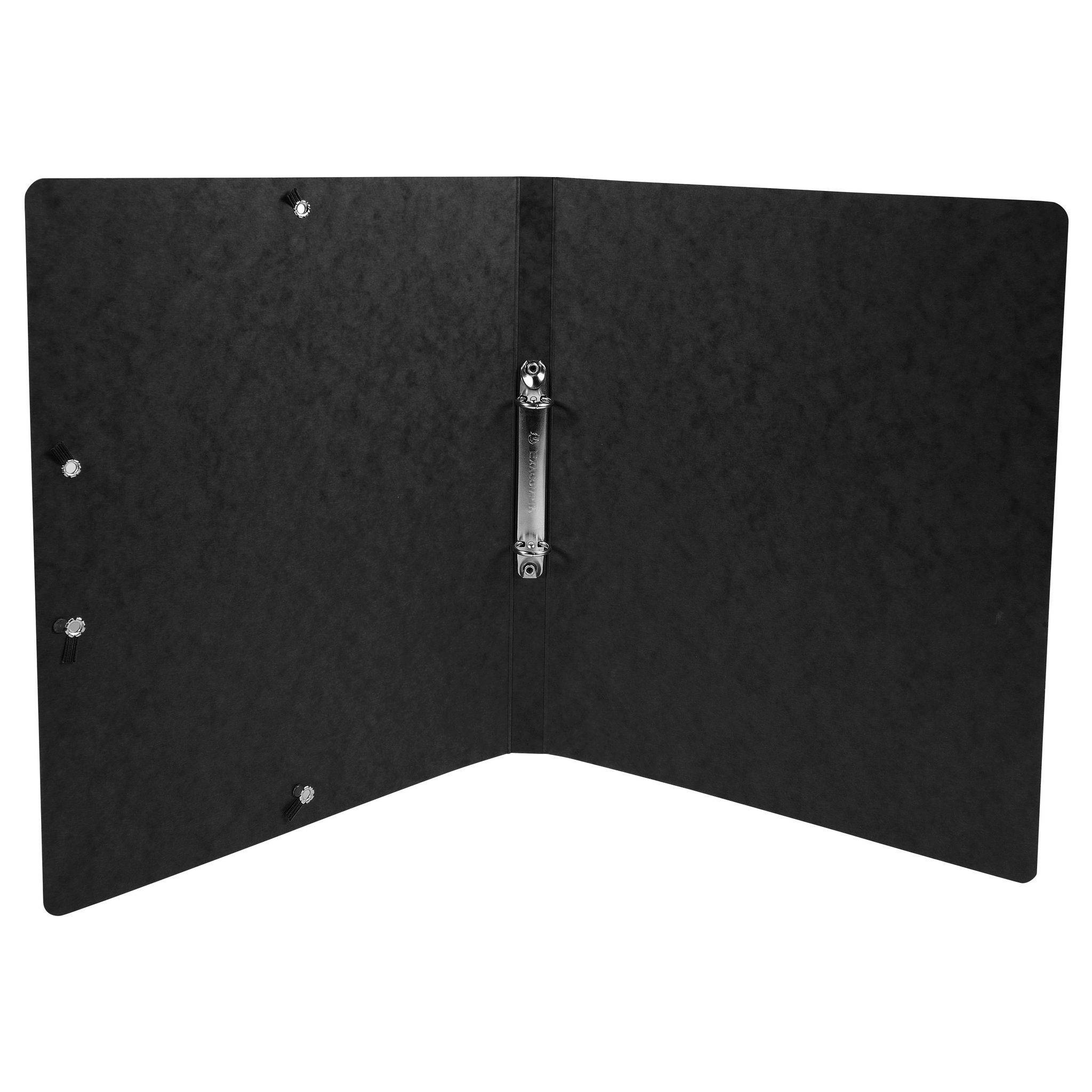 Exacompta 20x Ringhefter Gummizug Karton 2Ring Rücken 20mm A4 Schwarz 54891E