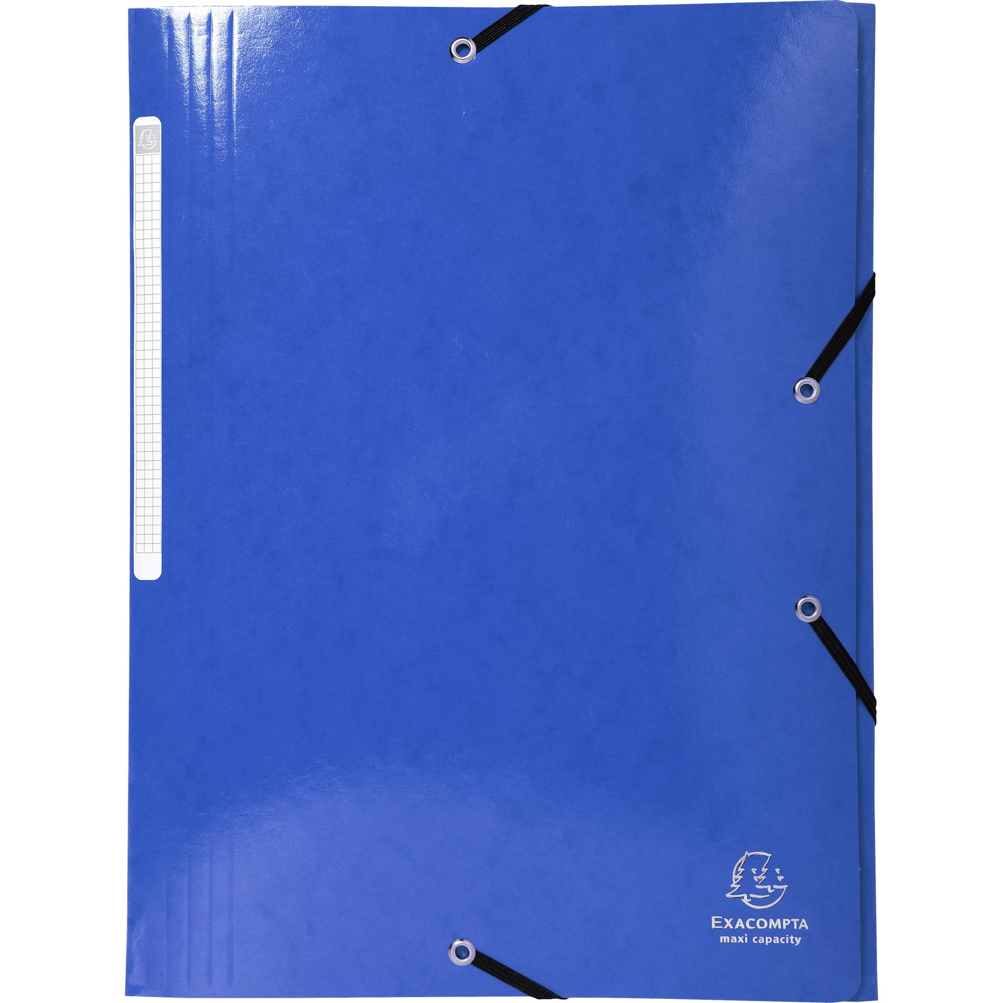 Exacompta 25x Sammelmappe +3 Klappen Gummizug MAXI Karton A4 Dunkelblau 55832E