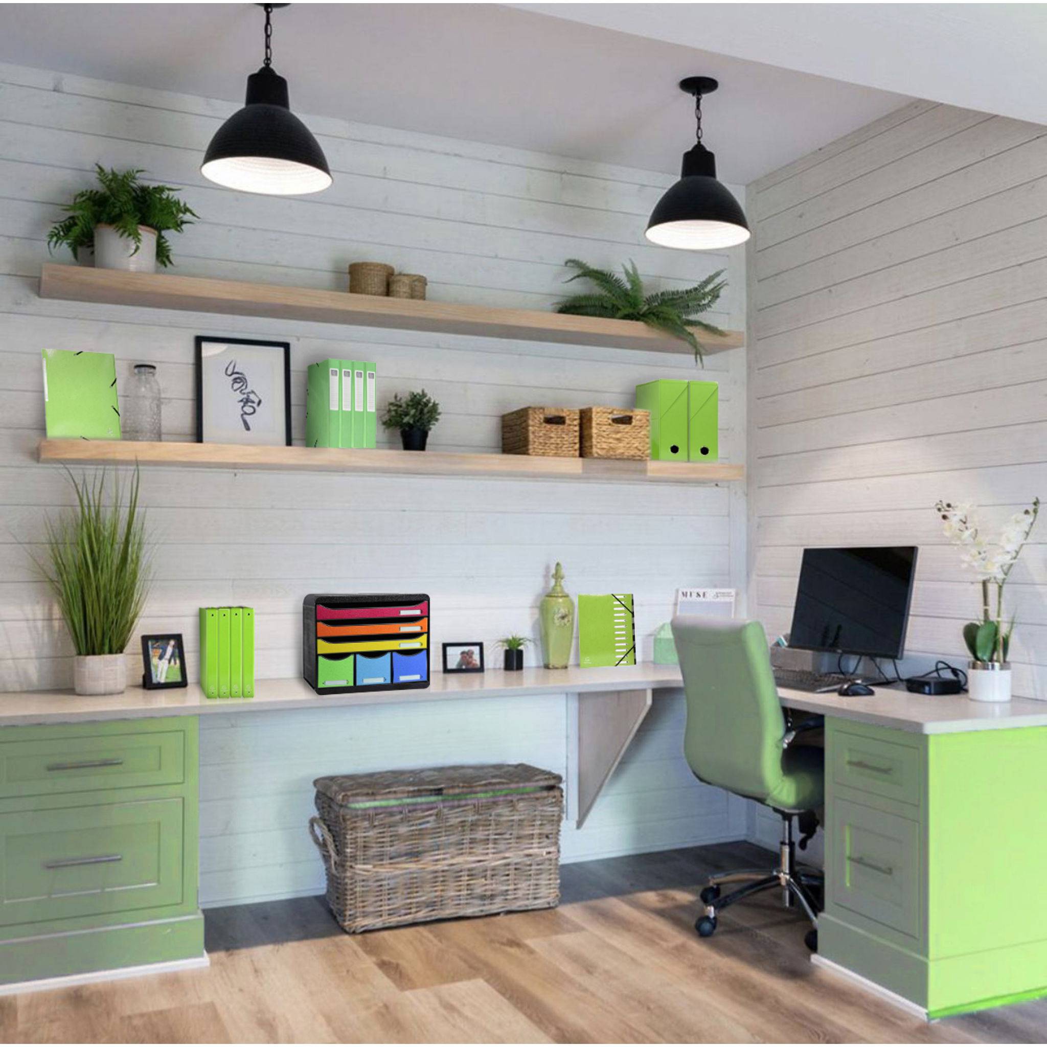 Exacompta 25x Sammelmappe +3 Klappen Gummizug MAXI Karton A4 Anisgrün 55823E