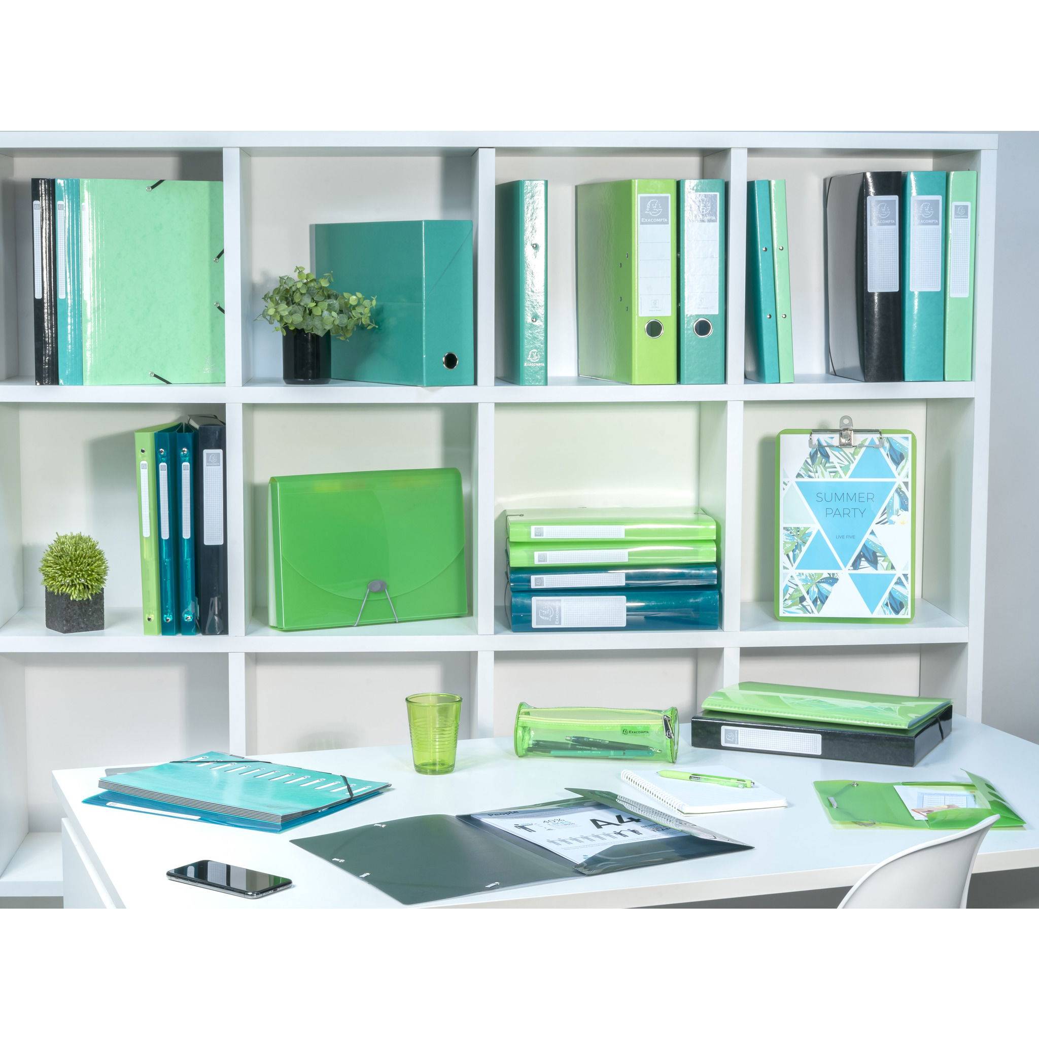 Exacompta 25x Sammelmappe +3 Klappen Gummizug MAXI Karton A4 Dunkelgrün 55830E