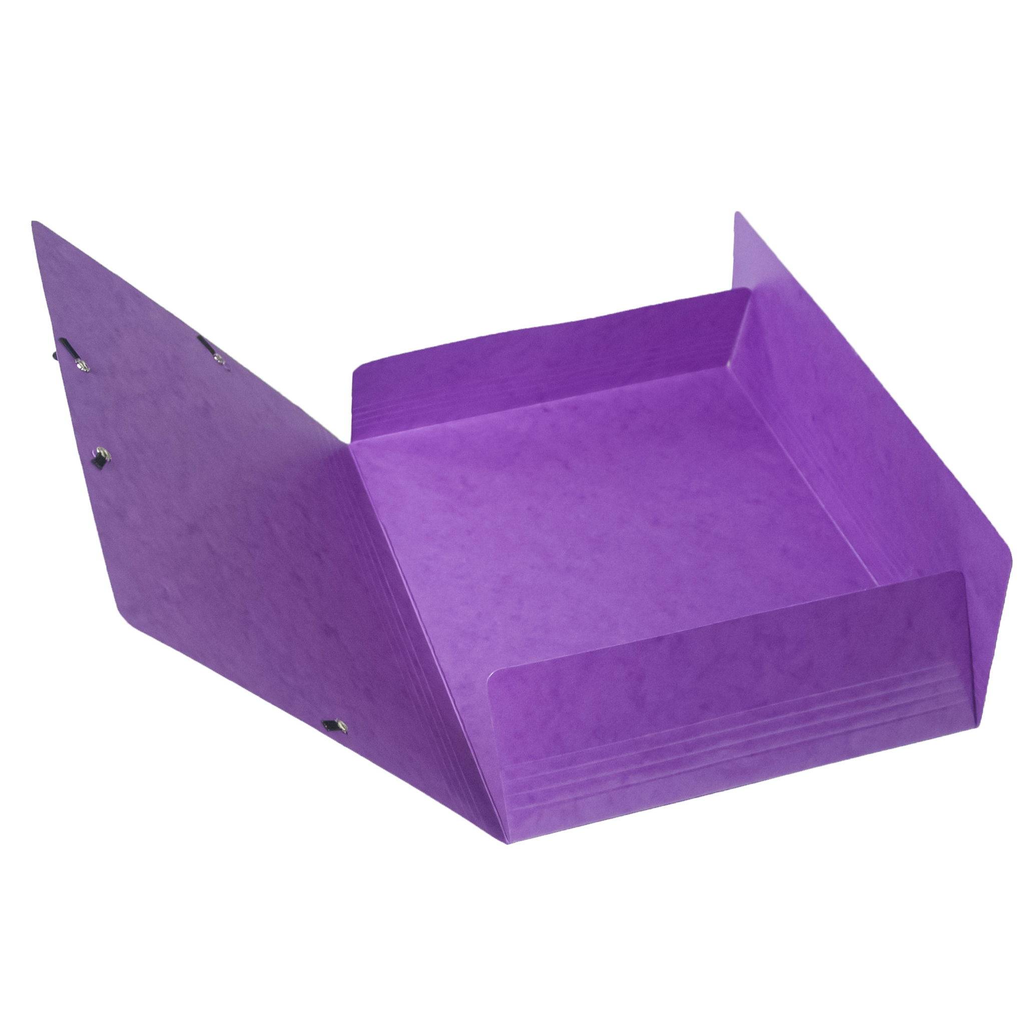 Exacompta 25x Sammelmappe +3 Klappen Gummizug MAXI Karton 425g A4 Violett 55826E