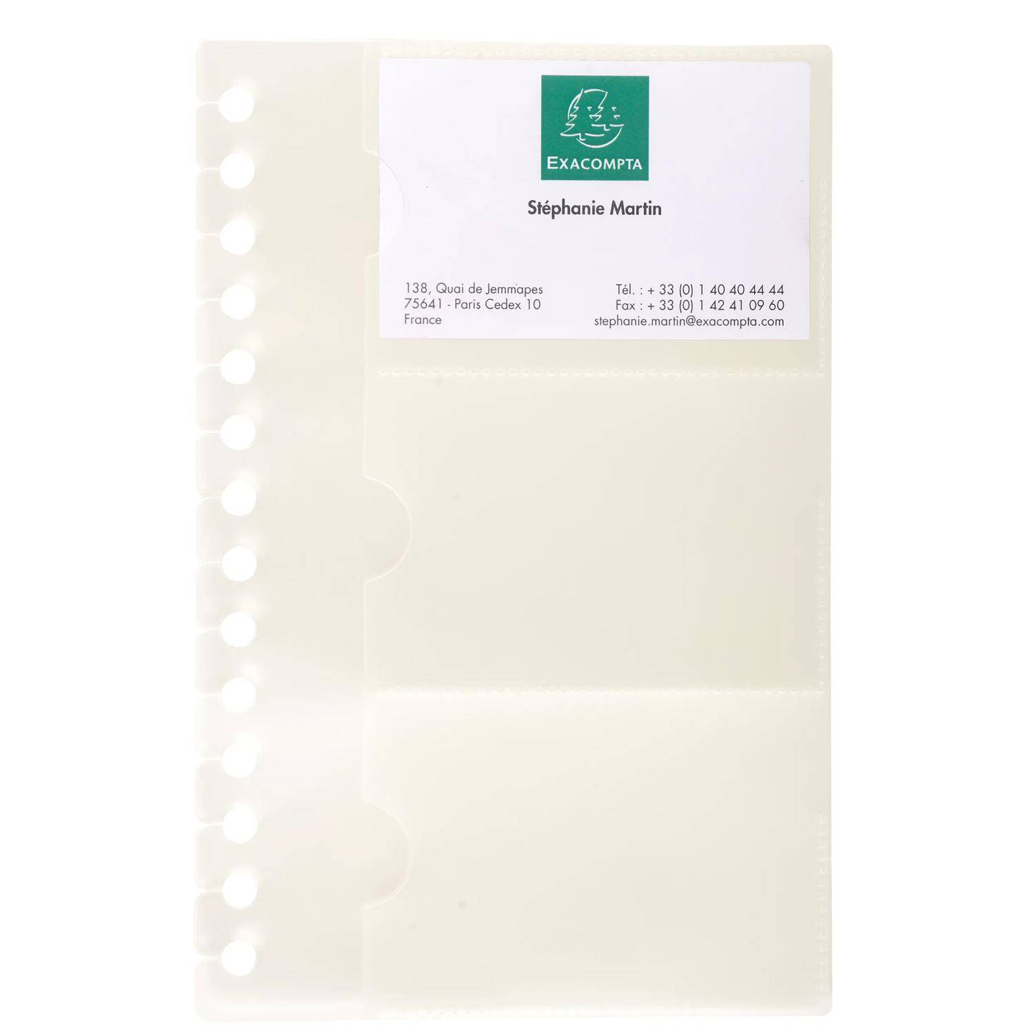 Exacompta 5x Nachfüll 10 Visitenkartenhüllen Exactive 19x125cm Kristall 85034E
