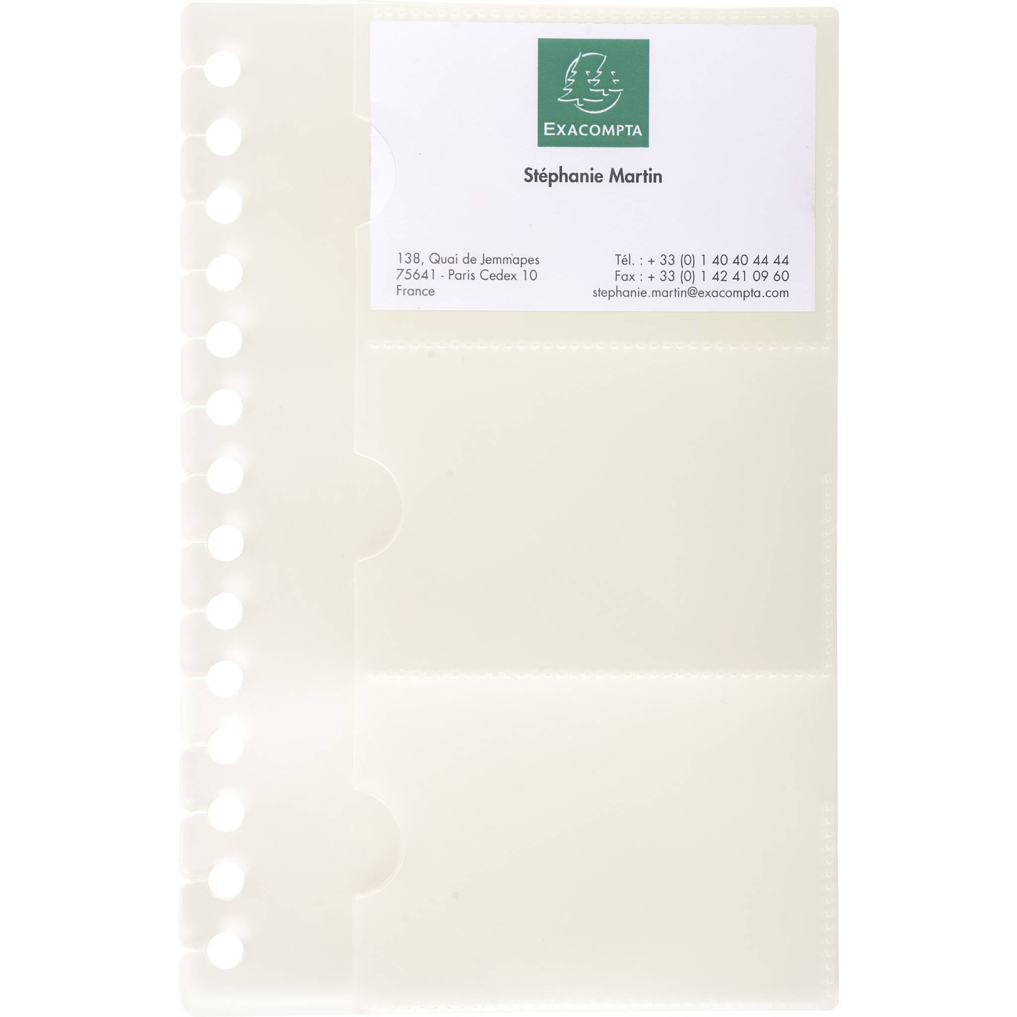 Exacompta 5x Nachfüll 10 Visitenkartenhüllen Exactive 19x125cm Kristall 85034E