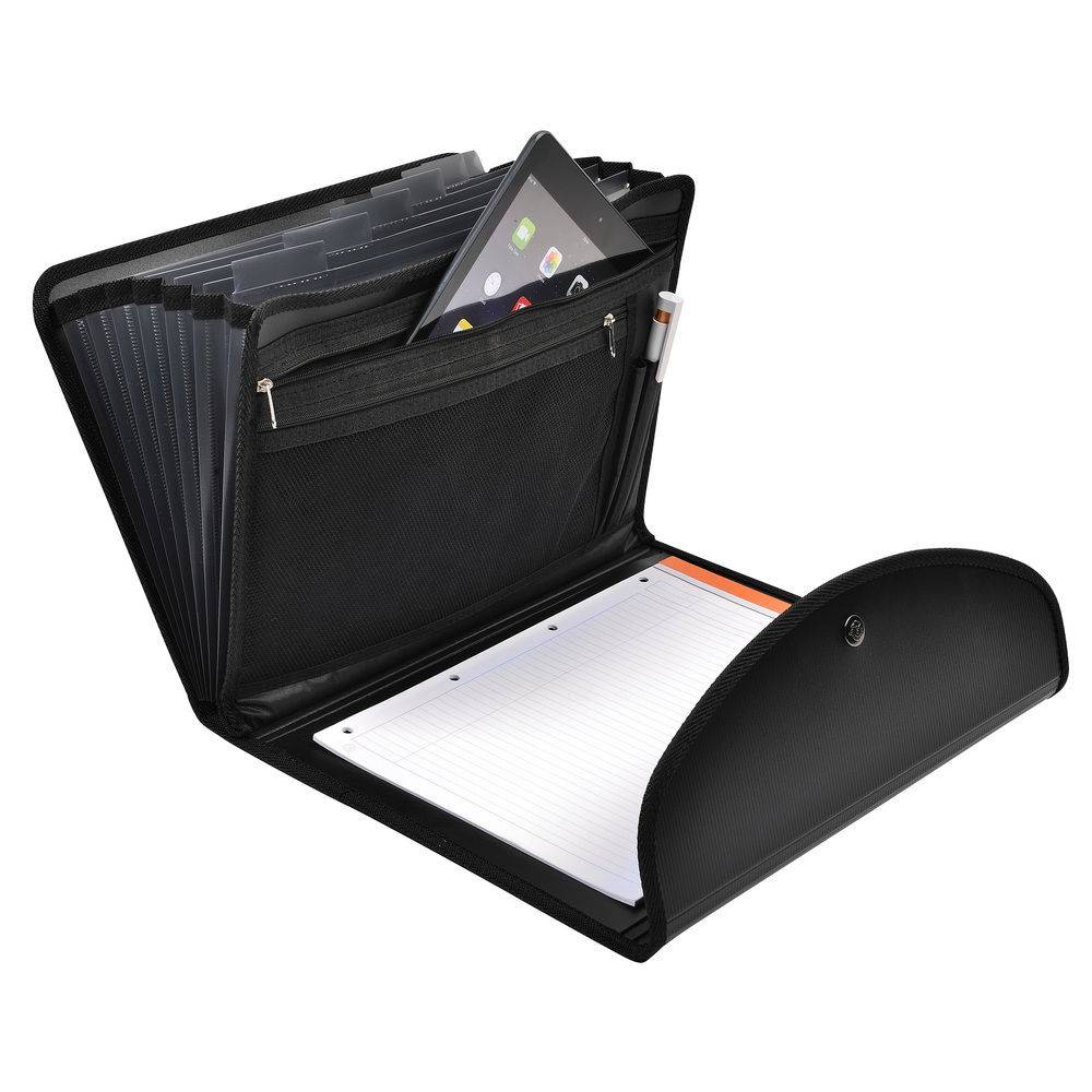 Exacompta 5x Fächermappe Notizblock Tasche 6 Fächer. 255x33cm A4 Schwarz 55834E