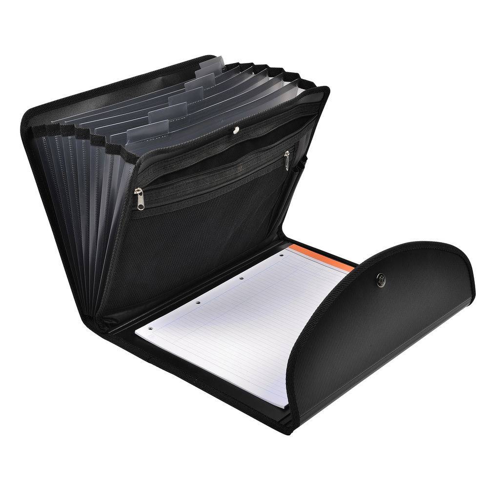 Exacompta 5x Fächermappe Notizblock Tasche 6 Fächer. 255x33cm A4 Schwarz 55834E