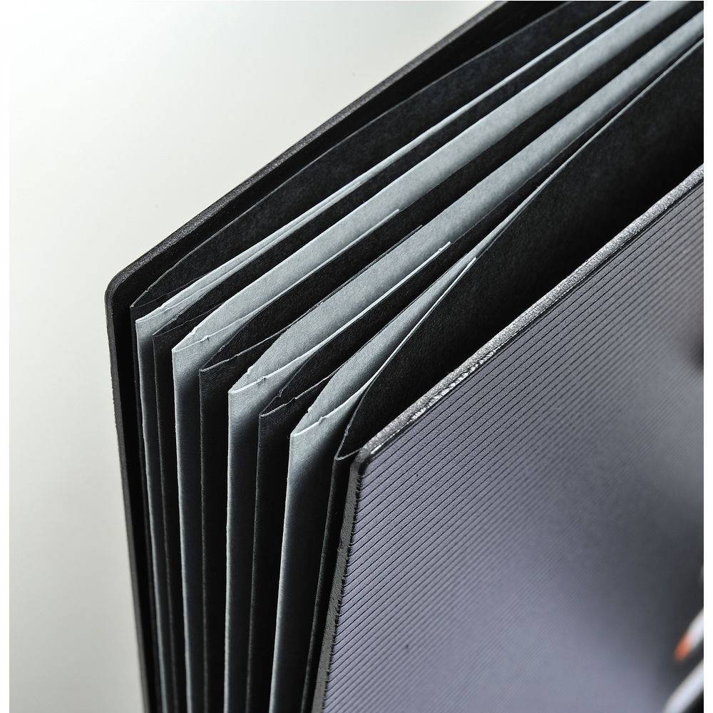 Exacompta 5x Ordnungsmappe Deckel HARMONIKA 9 Fächer Index Schwarz 55334E