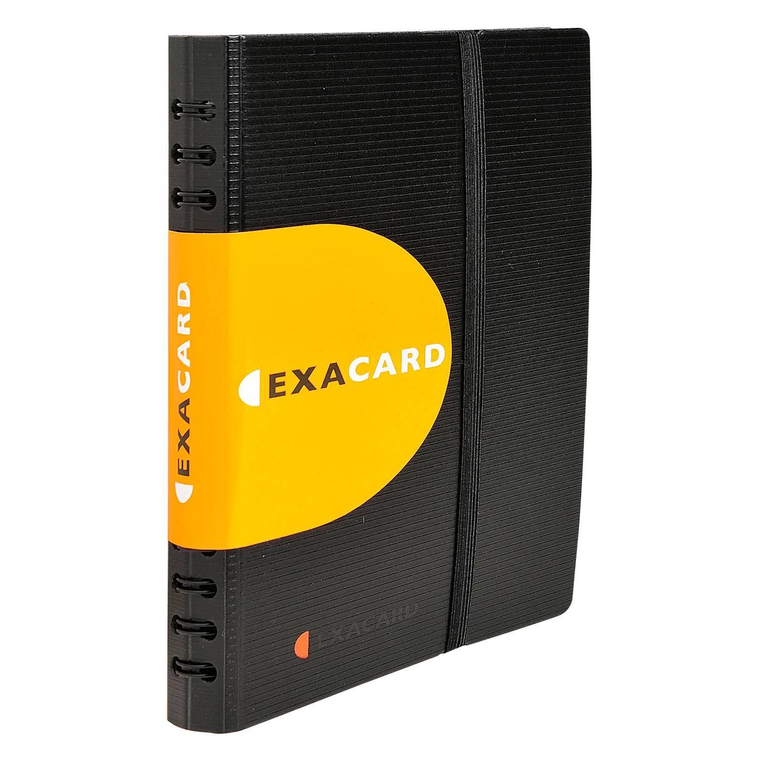 Exacompta 5x Visitenkartenbuch 20 Hüllen 120 Karten 20x145cm Schwarz 75034E