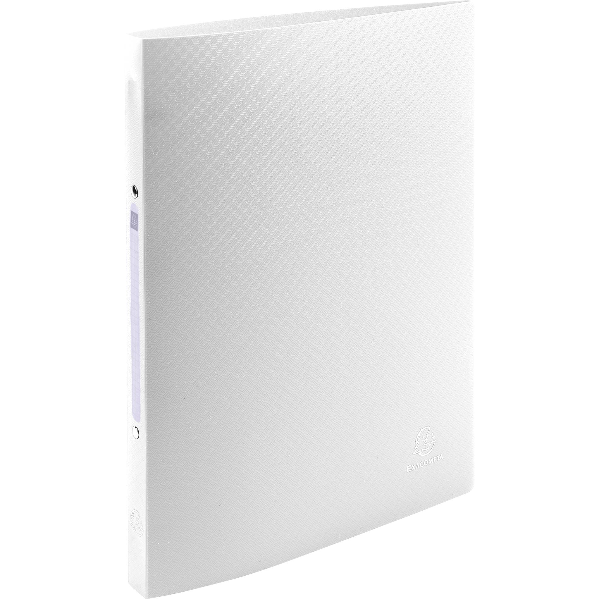 Exacompta 20x Ringbuch PP 500µ 2Ring 15mm Rücken 20mm blickdicht A4 Weiß 54178E