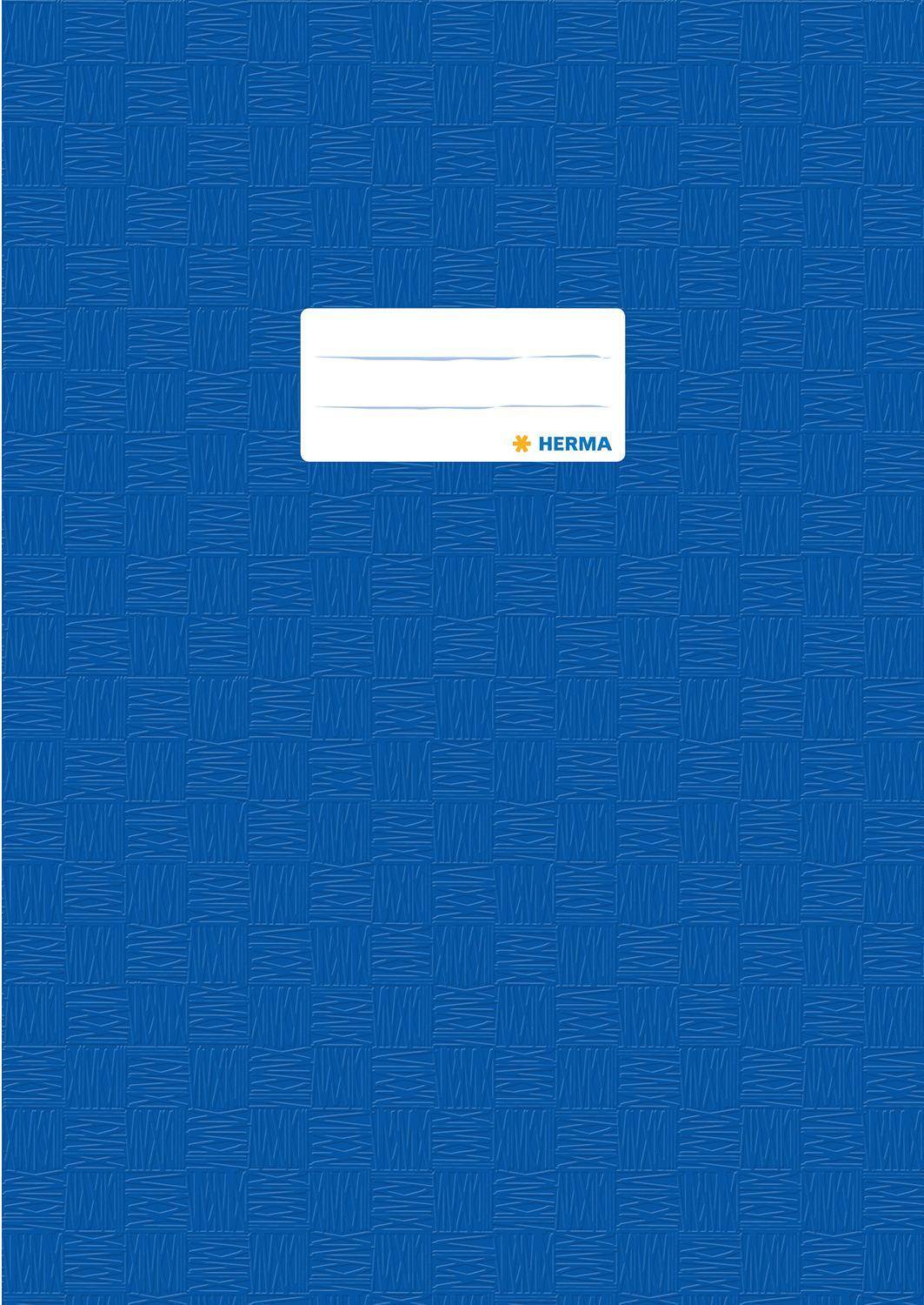 HERMA Heftschoner, DIN A4, aus PP, dunkelblau gedeckt mit Strukturprägung, mit Beschriftungsetikett
