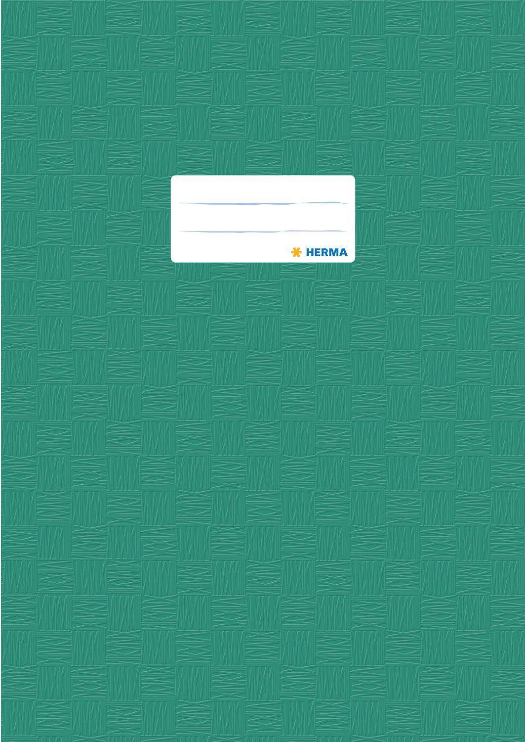 HERMA Heftschoner, DIN A4, aus PP, dunkelgrün gedeckt mit Strukturprägung, mit Beschriftungsetikett