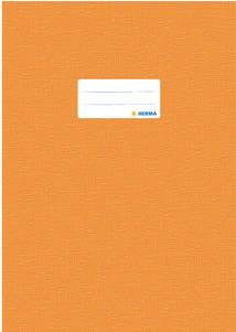 HERMA Heftschoner, DIN A4, aus PP, orange gedeckt mit Strukturprägung, mit Beschriftungsetikett
