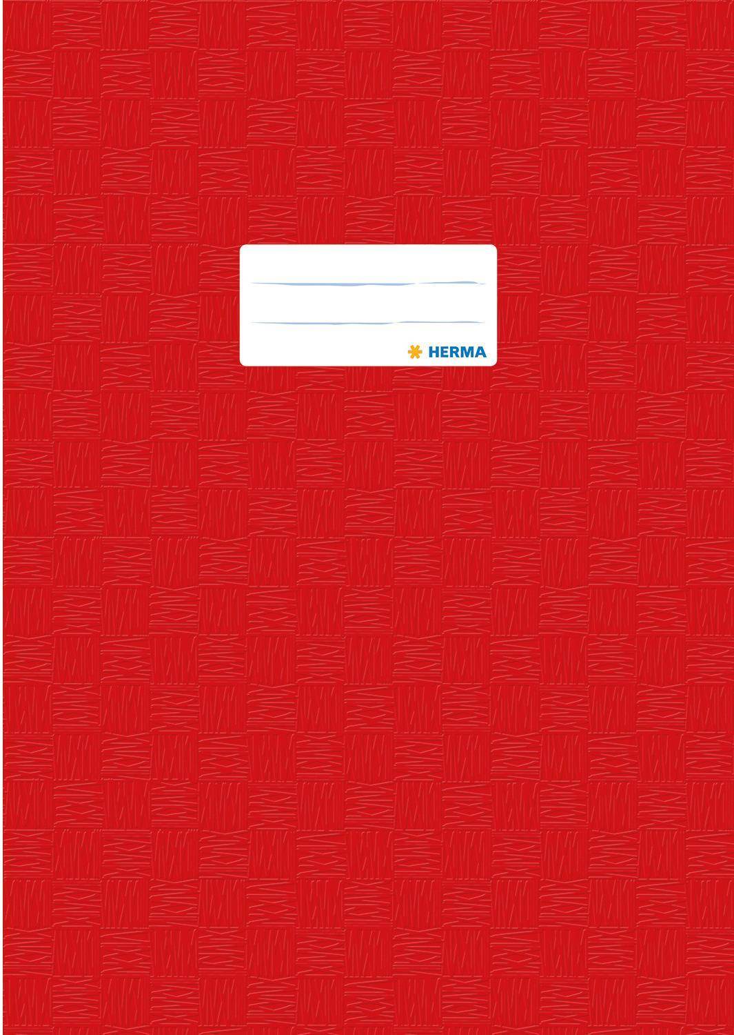 HERMA Heftschoner, DIN A4, aus PP, rot gedeckt mit Strukturprägung, mit Beschriftungsetikett