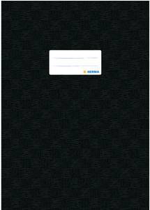 HERMA Heftschoner, DIN A4, aus PP, schwarz gedeckt mit Strukturprägung, mit Beschriftungsetikett