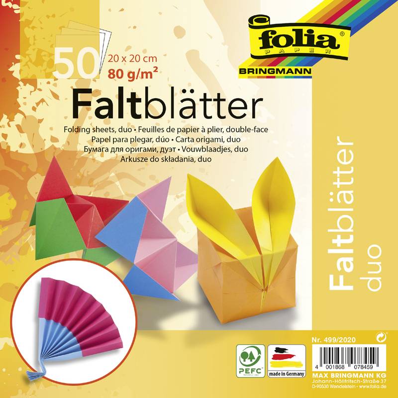 folia Faltblätter "DUO", 200 x 200 mm, 50 Blatt