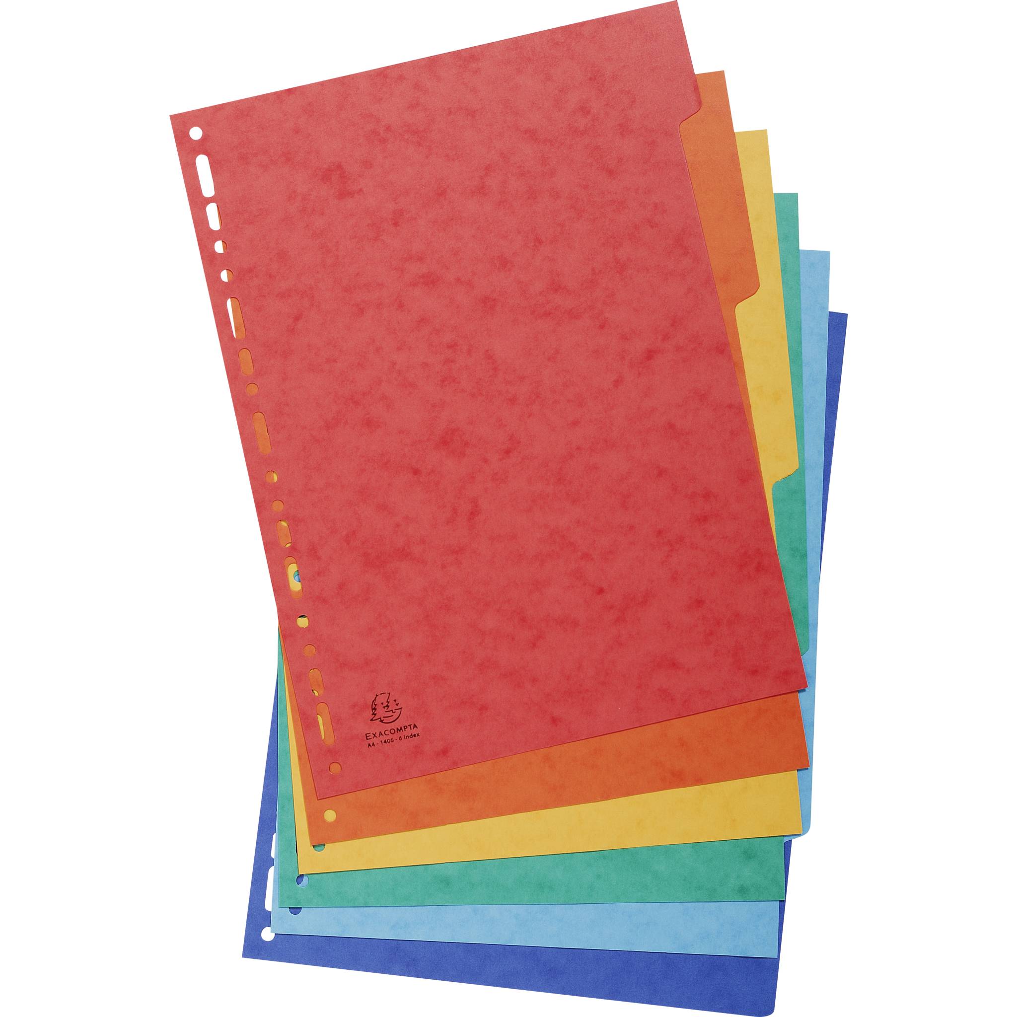 Exacompta 50x Register A4, Colorspan-Karton 225g, 6 Taben - 1406E