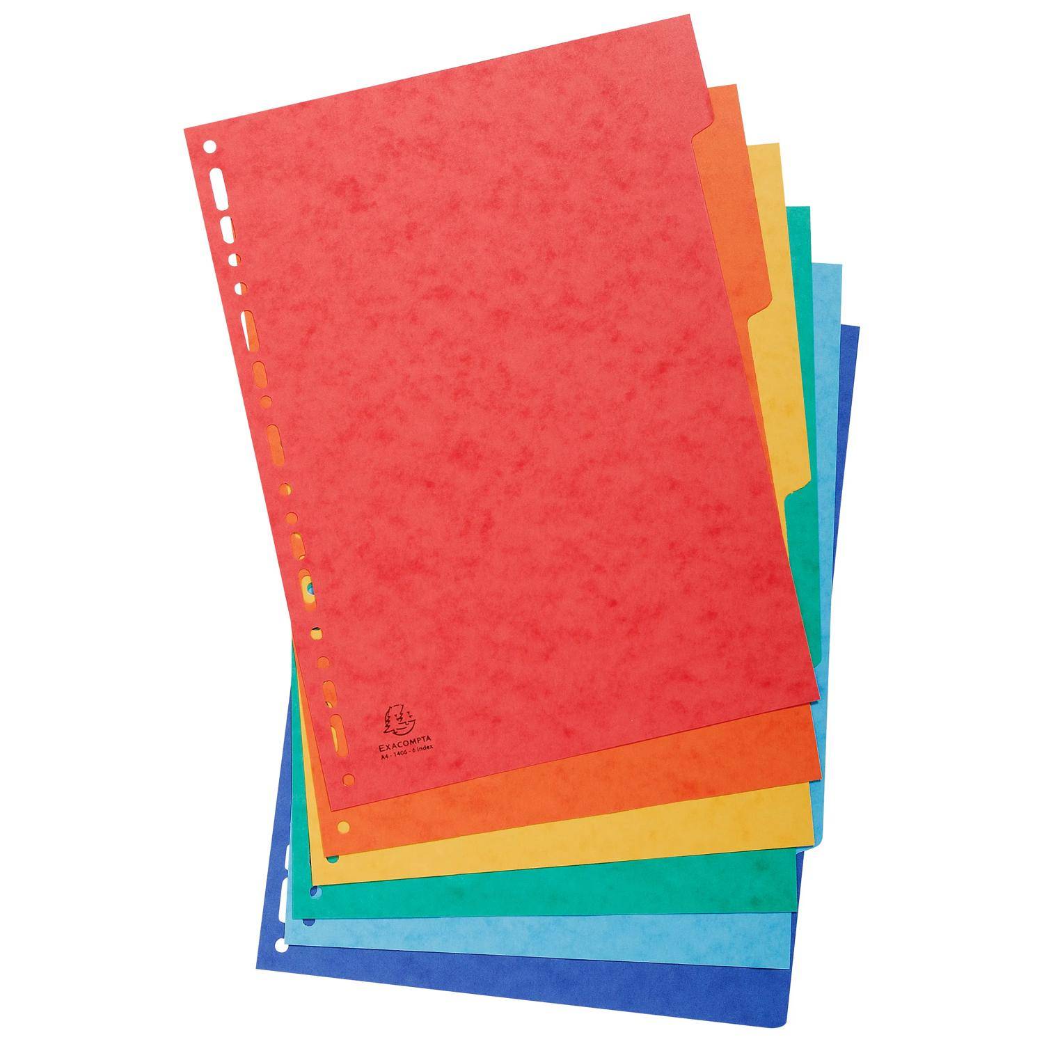 Exacompta 50x Register A4, Colorspan-Karton 225g, 6 Taben - 1406E