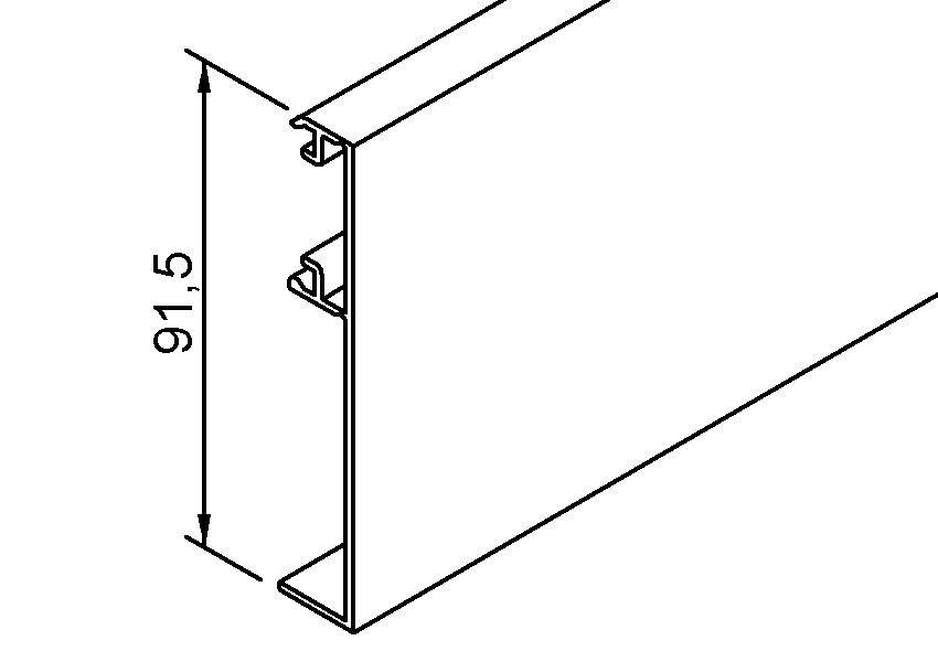 Profilansicht eines Strukturbauteils mit der Bezeichnung „91,5