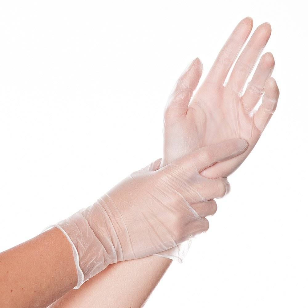 Vinylhandschuhe Classic Fit, gepudert, 10/XL, transparent, L: 24cm