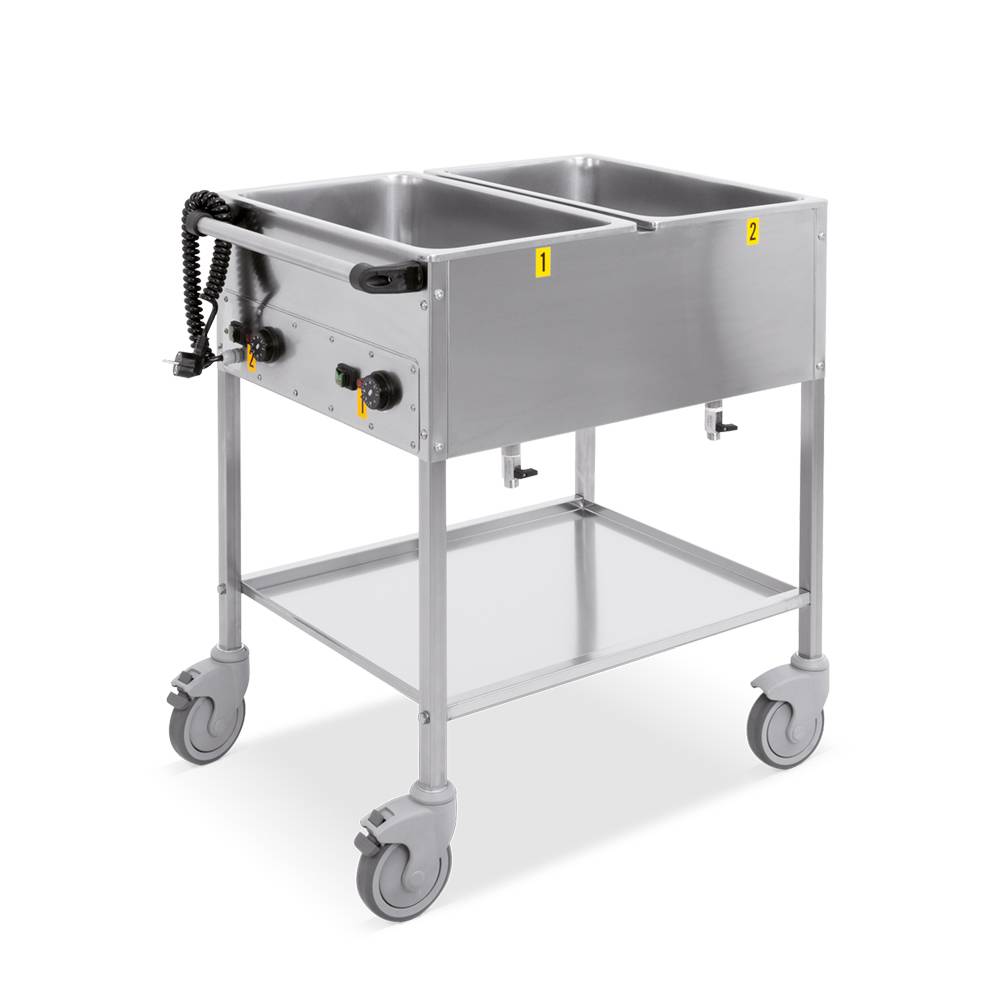 ETERNASOLID Speiseausgabewagen Heatingstar Plus, 2 geteilte Wannen 1/1 GN, beheizt, separat regelbar