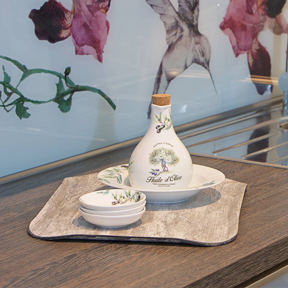 ETERNASOLID Fiberglastablett Holzwelle, Typ SMART, 43 × 33 cm, Atrium Grau