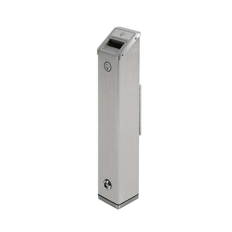 Showdown Wandaschenbecher quadratisch - Silber