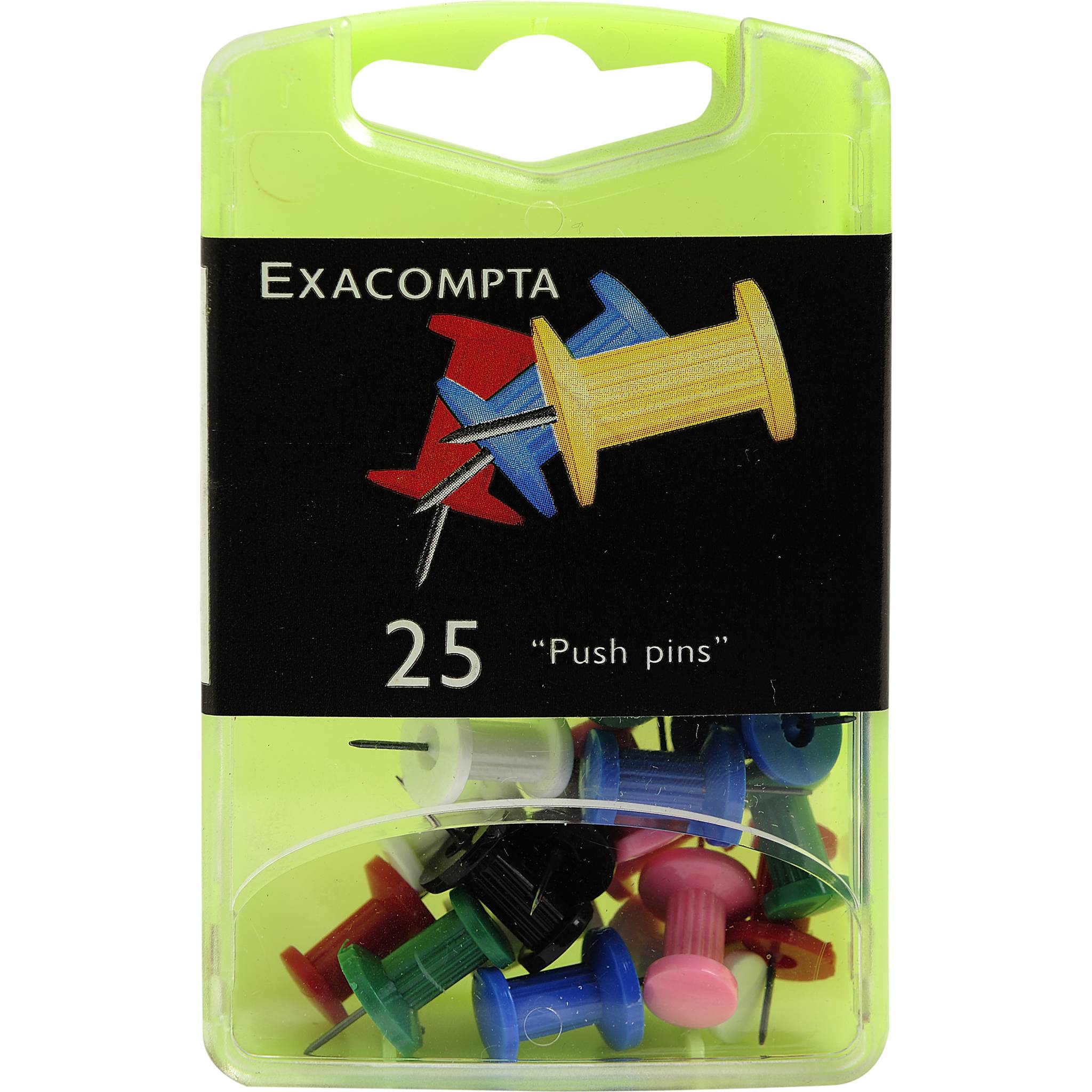 Exacompta Blisterbox 25x Pinnwandnadeln Push Pins Ø10mm 7mm sortiert 14740E