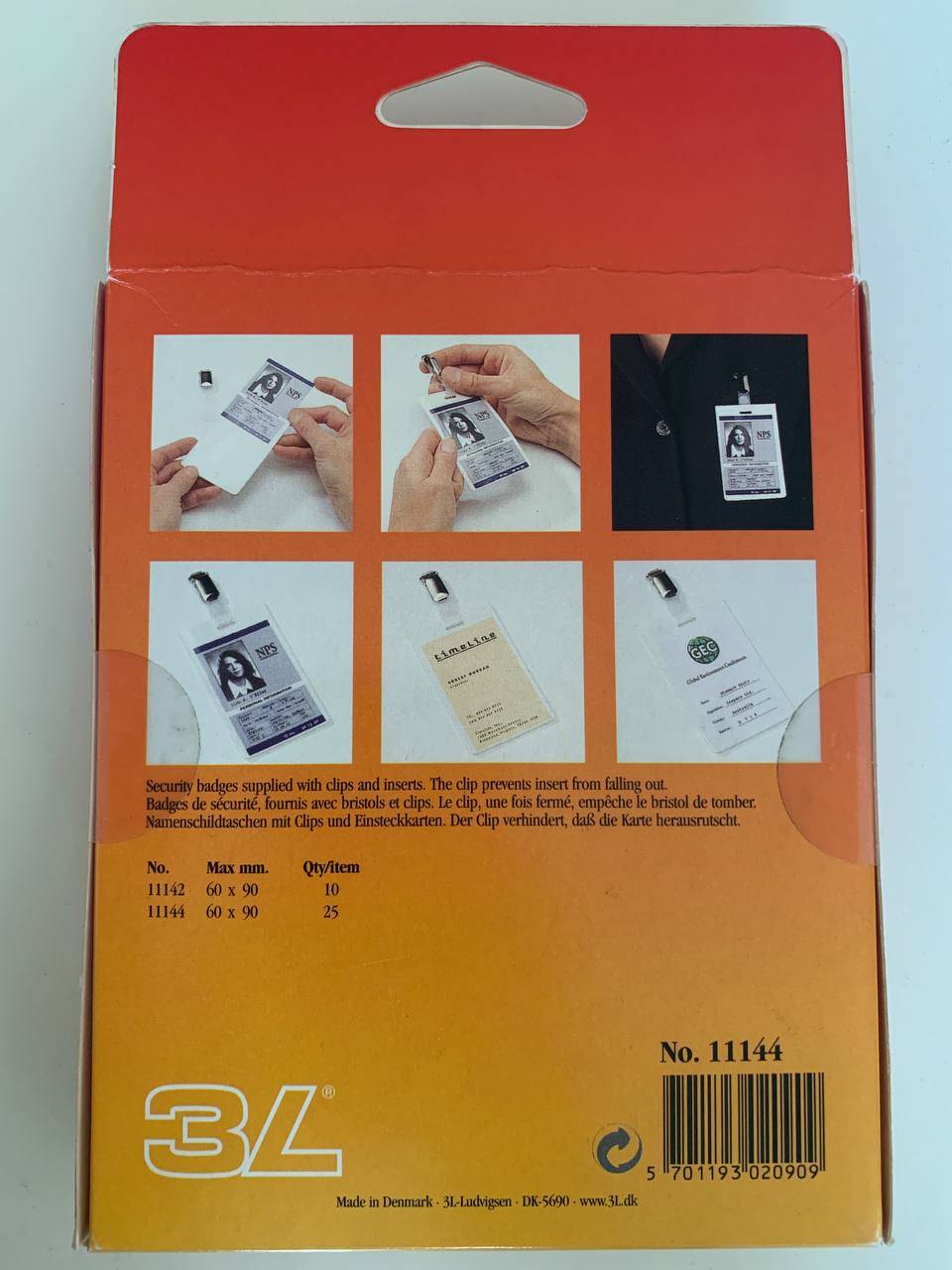 Namenschildtasche senkrecht 25 Stück Einsteckkarte Nr. 11144 max. 60x90mm