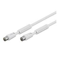 Wentronic Goobay Antennen Anschlusskabel, 100% geschirmt, Ferrite, Weiß, 1.5 m