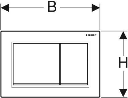Geberit Betätigungsplatte Omega30 f 2-Mengen-Ausl. we - hochgl. VC - weiß