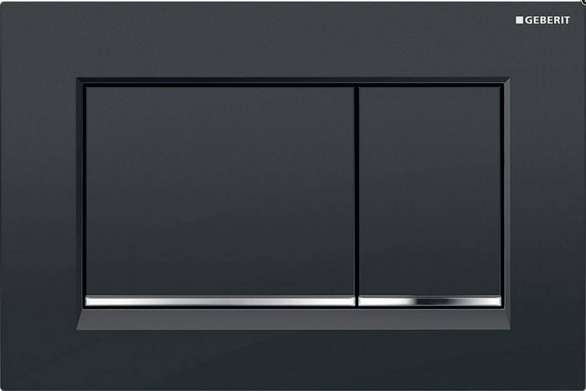 Geberit Betätigungsplatte Sigma30 f 2-M-Ausl. Kst / schw. / hgl. chrom