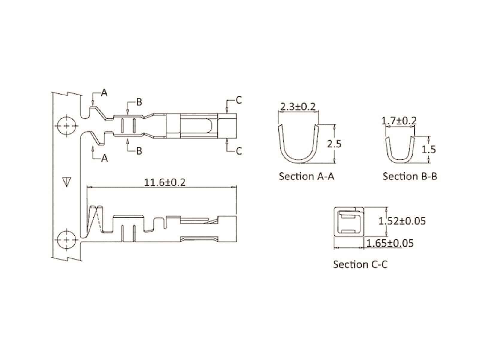 ECON CONNECT Crimpkontakte, einzeln, für Gehäuse, RM 2,54 mm