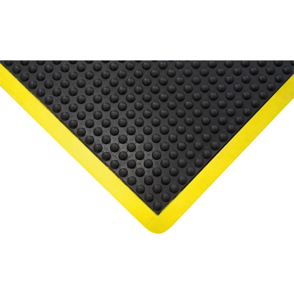 Anti-Ermüdungsmatte Bubblemat Endstück, schwarz/gelb, Naturkautschuk, 900x1200mm
