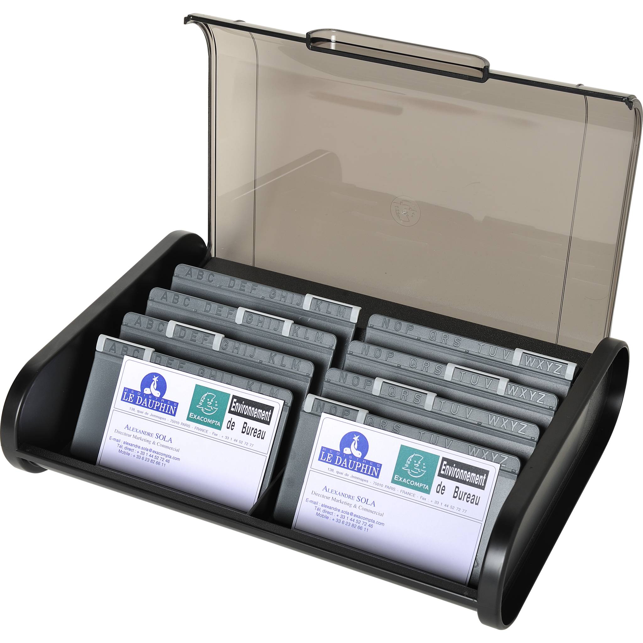 Exacompta Karteikasten für Visitenkarten Topline - Schwarz - 68114D