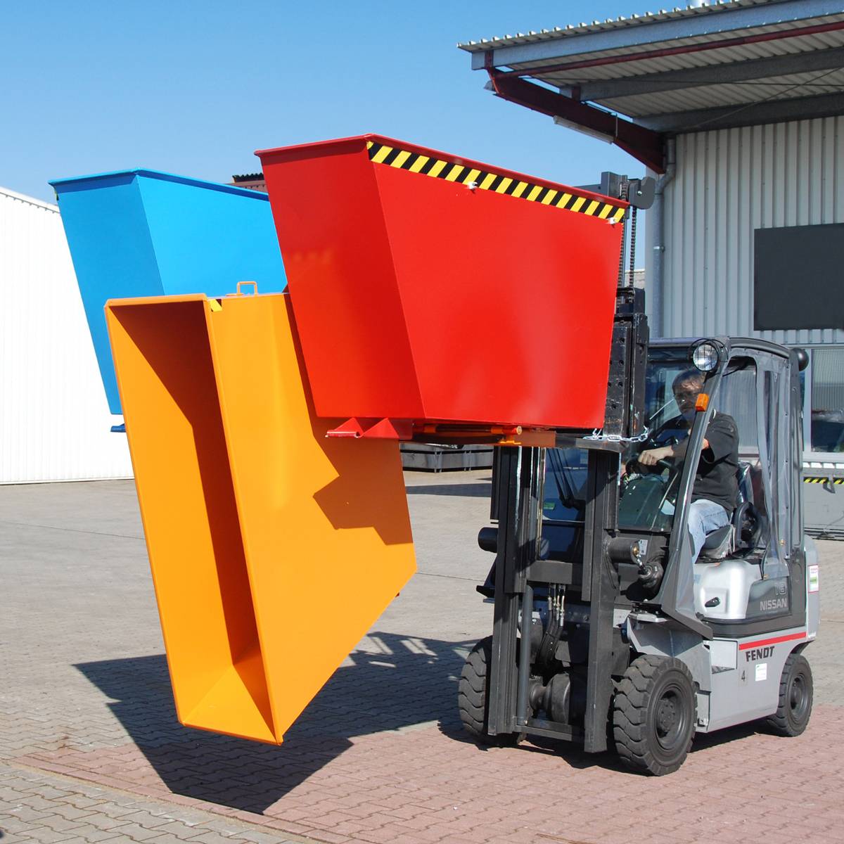 Kippbehälter TRIO, lackiert, Gelborange