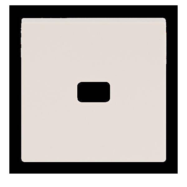 Ein beiger Quadrat mit einem kleinen, zentrierten Ausschnitt, der minimalistischer Kunst oder Design ähnelt.