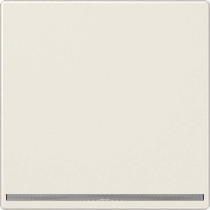 Ein leerer, hellbeiger Quadratpaneel mit einem schmalen dunklen Streifen nahe der unteren Kante.